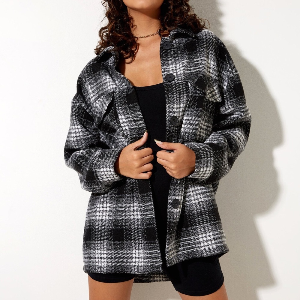 NWT Motel Rocks Marcella Plaid Shirt Jacket